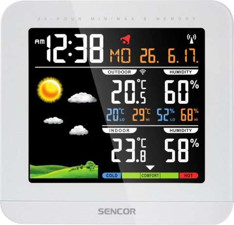 Sencor Stacja meteo SWS 5600 Biała zegar budzik Sencor Stacja meteo SWS 5600 Biała zegar budzik