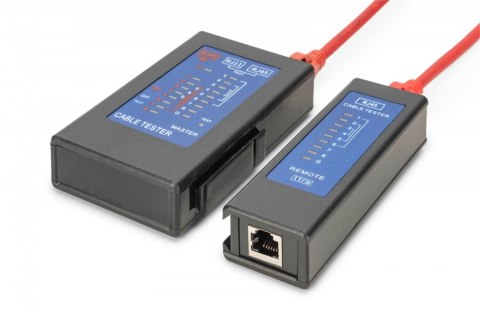 Digitus Tester kabli sieciowych i komunikacyjnych LED, kat.5e-kat.6A, (RJ45, RJ12, RJ11), Auto-Scan z PoE Digitus Tester kabli sieciowych i komunikacyjnych LED, kat.5e-kat.6A, (RJ45, RJ12, RJ11), Auto-Scan z PoE