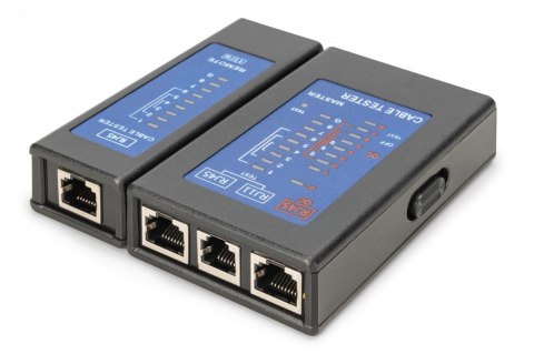 Digitus Tester kabli sieciowych i komunikacyjnych LED, kat.5e-kat.6A, (RJ45, RJ12, RJ11), Auto-Scan z PoE Digitus Tester kabli sieciowych i komunikacyjnych LED, kat.5e-kat.6A, (RJ45, RJ12, RJ11), Auto-Scan z PoE