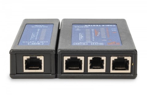 Digitus Tester kabli sieciowych i komunikacyjnych LED, kat.5e-kat.6A, (RJ45, RJ12, RJ11), Auto-Scan z PoE Digitus Tester kabli sieciowych i komunikacyjnych LED, kat.5e-kat.6A, (RJ45, RJ12, RJ11), Auto-Scan z PoE