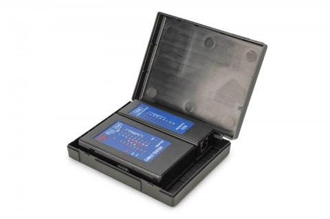 Digitus Tester kabli sieciowych i komunikacyjnych LED, kat.5e-kat.6A, (RJ45, RJ12, RJ11), Auto-Scan z PoE Digitus Tester kabli sieciowych i komunikacyjnych LED, kat.5e-kat.6A, (RJ45, RJ12, RJ11), Auto-Scan z PoE