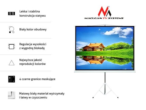 Maclean Ekran projekcyjny MC-608 na stojaku 120" 4:3 240x180 Maclean Ekran projekcyjny MC-608 na stojaku 120" 4:3 240x180