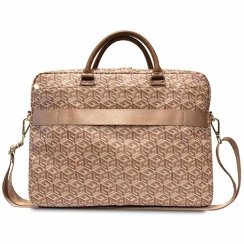 GUESS Torba do notebooka 16 cali GCube Stripes GUCB15HGCFSEW brązowa GUESS Torba do notebooka 16 cali GCube Stripes GUCB15HGCFSEW brązowa