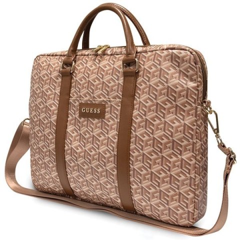 GUESS Torba do notebooka 16 cali GCube Stripes GUCB15HGCFSEW brązowa GUESS Torba do notebooka 16 cali GCube Stripes GUCB15HGCFSEW brązowa