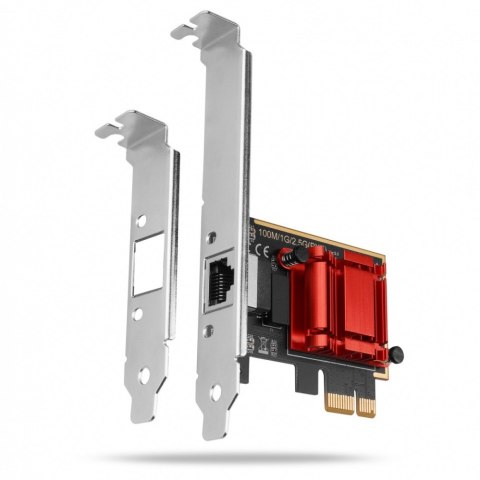 AXAGON PCEE-G25 Karta sieciowa PCIe 1 x 2.5 Gigabit Ethernet port RJ-45 Realtek, PXE, SP & LP AXAGON PCEE-G25 Karta sieciowa PCIe 1 x 2.5 Gigabit Ethernet port RJ-45 Realtek, PXE, SP & LP
