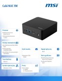 MSI Komputer Cubi NUC 1M-002EU WIN11PRO/Intel Core i5-120U/8GB/512SSD/WiFi/BT/Czarny