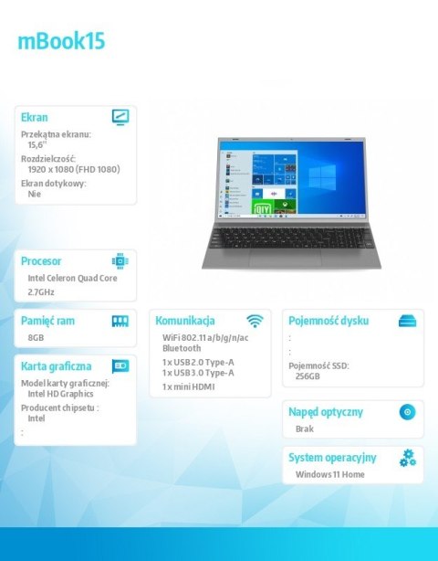 Maxcom Laptop mBook15 ciemnoszary Maxcom Laptop mBook15 ciemnoszary