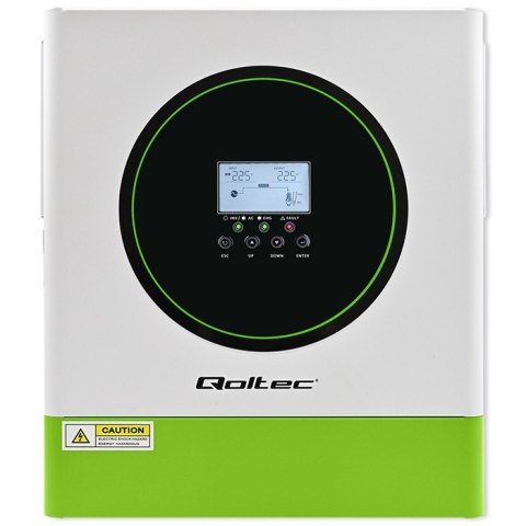 Qoltec Hybrydowy Inwerter solarny Off-Grid 3500W | 100A | 24V | MPPT | BMS | opcja Wi-Fi | Sinus | Power Factor 1.0 Qoltec Hybrydowy Inwerter solarny Off-Grid 3500W | 100A | 24V | MPPT | BMS | opcja Wi-Fi | Sinus | Power Factor 1.0