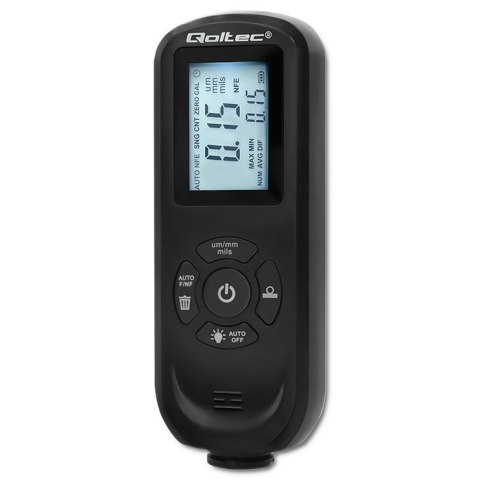 Qoltec Miernik grubości lakieru z podświetlanym bocznym wyświetlaczem LCD | 0 ~ 2000um Qoltec Miernik grubości lakieru z podświetlanym bocznym wyświetlaczem LCD | 0 ~ 2000um
