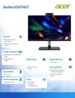 Acer Komputer All-in-One Veriton VZ4714GT i5-13400/16GB/512GB/W11P