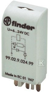FINDER MODUŁ EMC LED ZIELONY+WAR 6-24VAC/DC