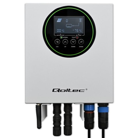 Qoltec Inwerter Przetwornica solarna do grzania wody ECO Solar Boost | MPPT | BYPASS | LCD | 3kW/4kW | Wi-Fi Qoltec Inwerter Przetwornica solarna do grzania wody ECO Solar Boost | MPPT | BYPASS | LCD | 3kW/4kW | Wi-Fi