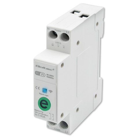 Qoltec Przekaźnik 63A na szynę DIN z licznikiem energii elektrycznej | eWeLink od Sonoff | Wi-Fi | Dioda LED Qoltec Przekaźnik 63A na szynę DIN z licznikiem energii elektrycznej | eWeLink od Sonoff | Wi-Fi | Dioda LED