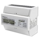 Qoltec Trójfazowy dwukierunkowy elektroniczny licznik | miernik zużycia energii na szynę DIN | 400V | 100A | LCD | 4P