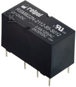 RELPOL RSM822N PRZEKAŹNIK 2P 2A CEWKA 12VDC