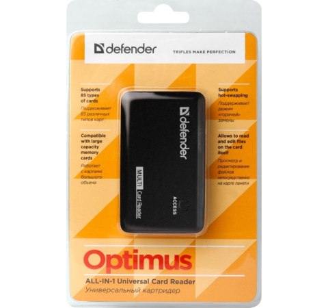 Defender Czytnik kart pamięci Optimus USB 2.0 All in One Do 5GB/S Defender Czytnik kart pamięci Optimus USB 2.0 All in One Do 5GB/S