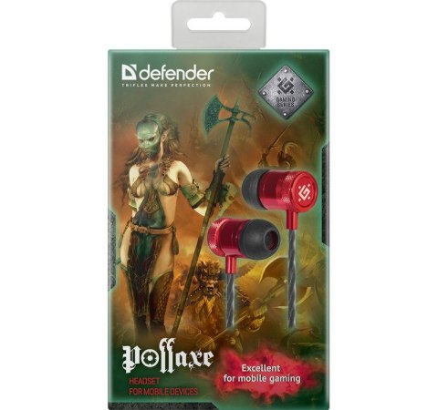 Defender Słuchawki douszne z mikrofonem GAMING POLLAXE Czerwono-czarne Defender Słuchawki douszne z mikrofonem GAMING POLLAXE Czerwono-czarne
