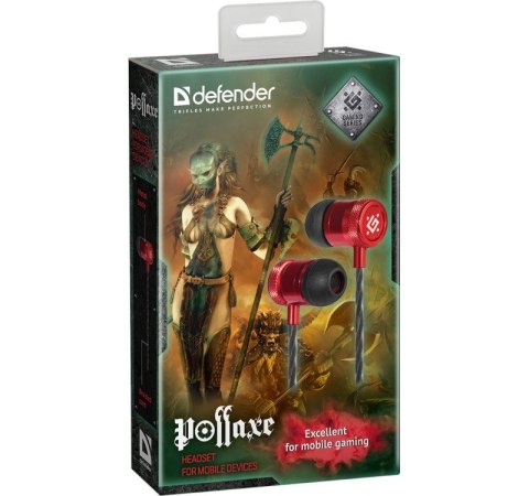 Defender Słuchawki douszne z mikrofonem GAMING POLLAXE Czerwono-czarne Defender Słuchawki douszne z mikrofonem GAMING POLLAXE Czerwono-czarne