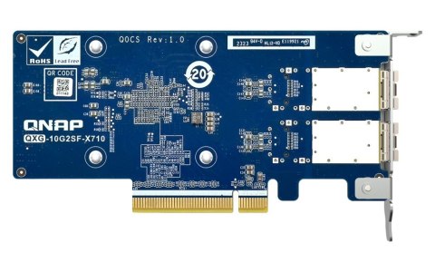 QNAP Dwuportowa sieciowa karta rozszerzeń QXG-10G2SF-X710 10GbE d-p SFP+ network expand card QNAP Dwuportowa sieciowa karta rozszerzeń QXG-10G2SF-X710 10GbE d-p SFP+ network expand card
