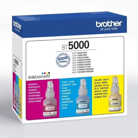 Brother Zestaw tuszy Multipack BT5000CMY 3x5k do DCP-T2xx/3xx/4xx/5xx/7xx/T9x0 Brother Zestaw tuszy Multipack BT5000CMY 3x5k do DCP-T2xx/3xx/4xx/5xx/7xx/T9x0