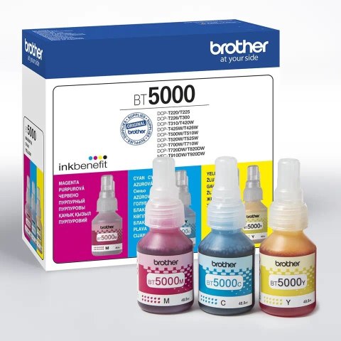 Brother Zestaw tuszy Multipack BT5000CMY 3x5k do DCP-T2xx/3xx/4xx/5xx/7xx/T9x0 Brother Zestaw tuszy Multipack BT5000CMY 3x5k do DCP-T2xx/3xx/4xx/5xx/7xx/T9x0
