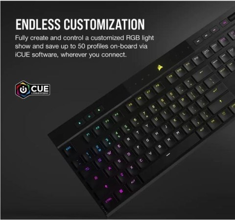 Corsair Klawiatura K100 RGB Air Wireless Ultra Thin Cherry MX Corsair Klawiatura K100 RGB Air Wireless Ultra Thin Cherry MX