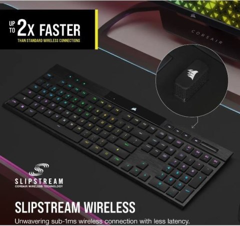 Corsair Klawiatura K100 RGB Air Wireless Ultra Thin Cherry MX Corsair Klawiatura K100 RGB Air Wireless Ultra Thin Cherry MX