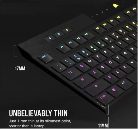Corsair Klawiatura K100 RGB Air Wireless Ultra Thin Cherry MX Corsair Klawiatura K100 RGB Air Wireless Ultra Thin Cherry MX