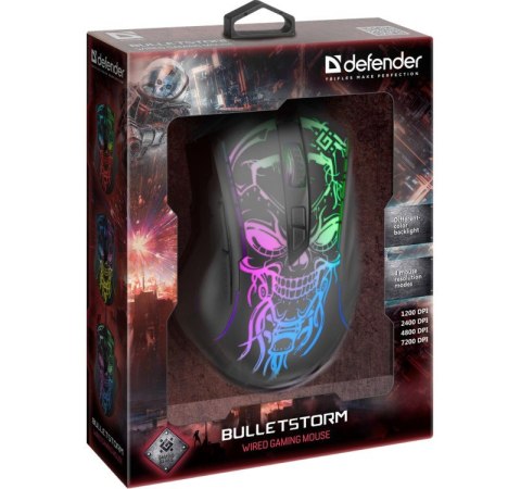 Defender Mysz gamingowa przewodowa Bulletstorm GM-928 72000 dpi 7P Defender Mysz gamingowa przewodowa Bulletstorm GM-928 72000 dpi 7P