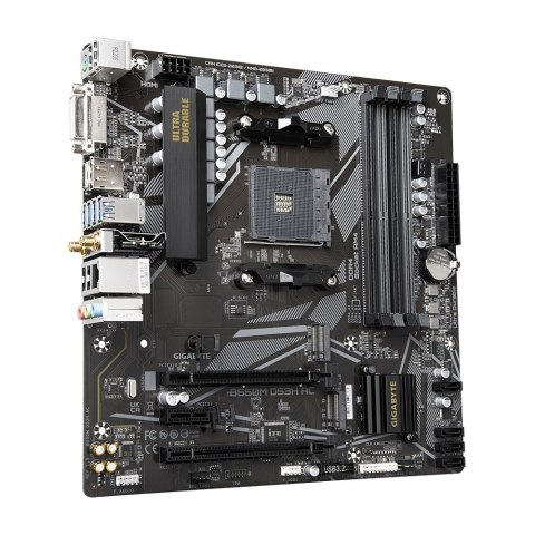 Gigabyte Płyta główna B550M DS3H AC AM4 4DDR4 HDMI/DVI M.2 mATX Gigabyte Płyta główna B550M DS3H AC AM4 4DDR4 HDMI/DVI M.2 mATX