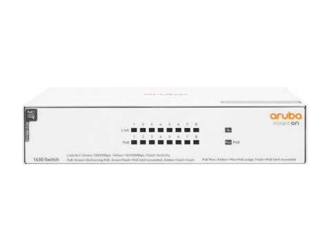 Hewlett Packard Enterprise Przełącznik Switch ARUBA Instant On 1430 8x1GbE PoE R8R46A Hewlett Packard Enterprise Przełącznik Switch ARUBA Instant On 1430 8x1GbE PoE R8R46A