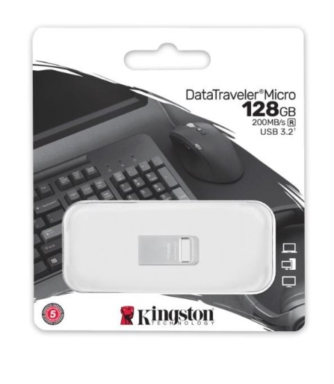 Kingston Pendrive Data Traveler Micro G2 128GB USB 3.2 Gen1 Kingston Pendrive Data Traveler Micro G2 128GB USB 3.2 Gen1