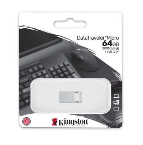 Kingston Pendrive Data Traveler Micro G2 64GB USB 3.2 Gen1 Kingston Pendrive Data Traveler Micro G2 64GB USB 3.2 Gen1