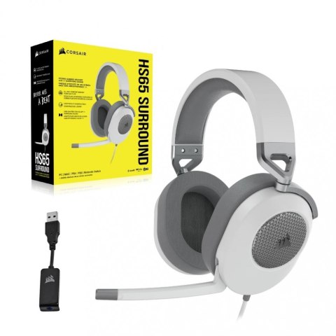 Corsair Słuchawki HS65 Surround białe Corsair Słuchawki HS65 Surround białe