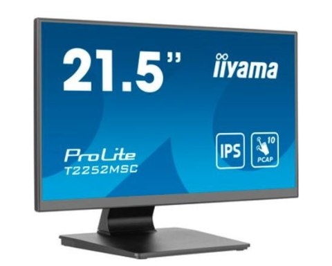 IIYAMA Monitor 22 cale T2252MSC-B2 10 PKT. POJ,IPS,HDMI,DP,2x1W,7H IIYAMA Monitor 22 cale T2252MSC-B2 10 PKT. POJ,IPS,HDMI,DP,2x1W,7H