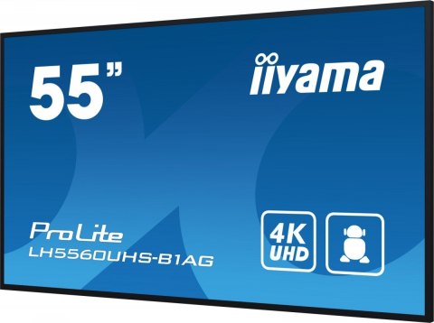 IIYAMA Monitor wielkoformatowy 55 cale LH5560UHS-B1AG matowy 24h/7 500(cd/m2) VA 3840 x 2160 UHD(4K) Android.11 Wifi CMS(iiSignage2) IIYAMA Monitor wielkoformatowy 55 cale LH5560UHS-B1AG matowy 24h/7 500(cd/m2) VA 3840 x 2160 UHD(4K) Android.11 Wifi CMS(iiSignage2)