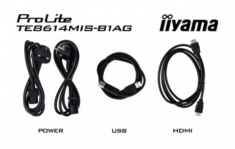 IIYAMA Monitor wielkoformatowy 85.6 cali TE8614MIS-B1AG INFRARED,50pkt,VA,4K,7H,WiFi,MIC,USB-C IIYAMA Monitor wielkoformatowy 85.6 cali TE8614MIS-B1AG INFRARED,50pkt,VA,4K,7H,WiFi,MIC,USB-C