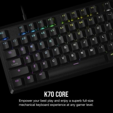 Corsair Klawiatura mechaniczna K70 Core RGB czarna Corsair Klawiatura mechaniczna K70 Core RGB czarna
