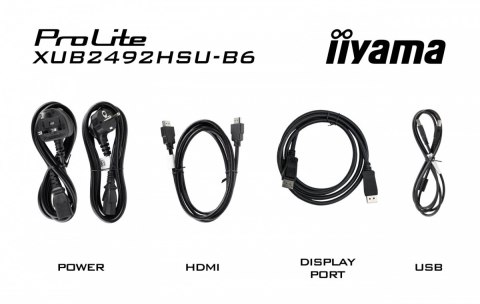 IIYAMA Monitor 23.8 cala XUB2492HSU-B6 IPS,HDMI,DP,100Hz,PIVOT,USB,HAS/150mm IIYAMA Monitor 23.8 cala XUB2492HSU-B6 IPS,HDMI,DP,100Hz,PIVOT,USB,HAS/150mm