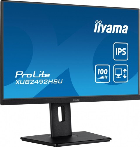 IIYAMA Monitor 23.8 cala XUB2492HSU-B6 IPS,HDMI,DP,100Hz,PIVOT,USB,HAS/150mm IIYAMA Monitor 23.8 cala XUB2492HSU-B6 IPS,HDMI,DP,100Hz,PIVOT,USB,HAS/150mm