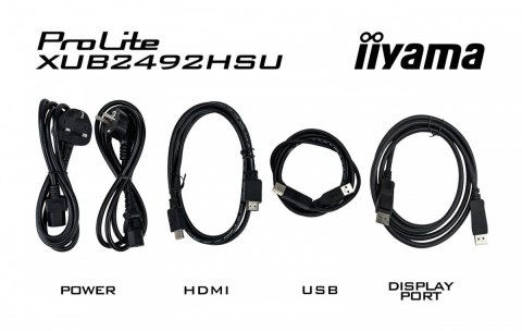 IIYAMA Monitor 23.8 cala XUB2492HSU-W6 IPS,HDMI,DP,100Hz,SLIM,HAS(150mm),4xUSB IIYAMA Monitor 23.8 cala XUB2492HSU-W6 IPS,HDMI,DP,100Hz,SLIM,HAS(150mm),4xUSB