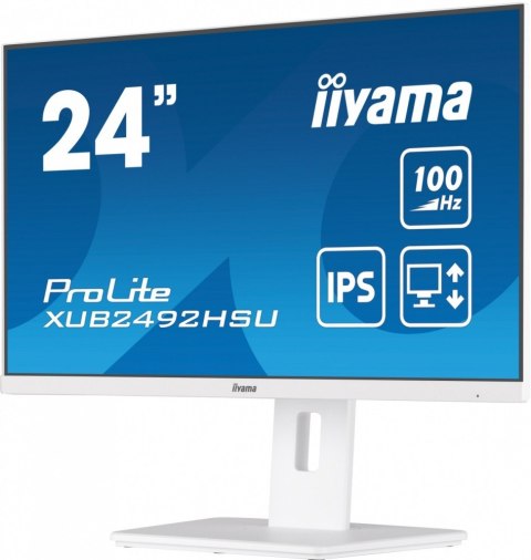 IIYAMA Monitor 23.8 cala XUB2492HSU-W6 IPS,HDMI,DP,100Hz,SLIM,HAS(150mm),4xUSB IIYAMA Monitor 23.8 cala XUB2492HSU-W6 IPS,HDMI,DP,100Hz,SLIM,HAS(150mm),4xUSB