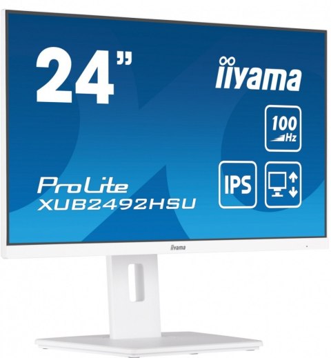 IIYAMA Monitor 23.8 cala XUB2492HSU-W6 IPS,HDMI,DP,100Hz,SLIM,HAS(150mm),4xUSB IIYAMA Monitor 23.8 cala XUB2492HSU-W6 IPS,HDMI,DP,100Hz,SLIM,HAS(150mm),4xUSB