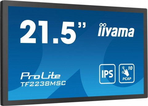 IIYAMA Monitor wielkoformatowy 21.5 cala TF2238MSC-B1 IPS,FHD,DP,HDMI,2x2W,2xUSB,600(cd/m2), 10pkt.7H,IP1X(Front),Pion/Poziom IIYAMA Monitor wielkoformatowy 21.5 cala TF2238MSC-B1 IPS,FHD,DP,HDMI,2x2W,2xUSB,600(cd/m2), 10pkt.7H,IP1X(Front),Pion/Poziom